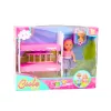 LEAN TOYS Mini Doll in Dress Double-decker Bed Dog Set