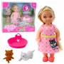 LEAN TOYS Mini Doll Set with Dog and Kitten Bed and Food Bowl