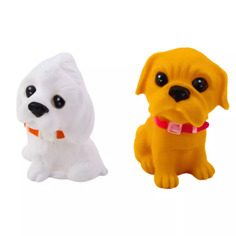 LEAN TOYS Set of Figures Cute Dogs Puppies Rubber 8cm 6pcs