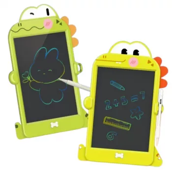 LEAN TOYS LCD Writing Drawing Board Dinosaur Stylus Green 8.5 Inch