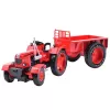 LEAN TOYS Metal Farm Tractor With Trailer Red 1:18