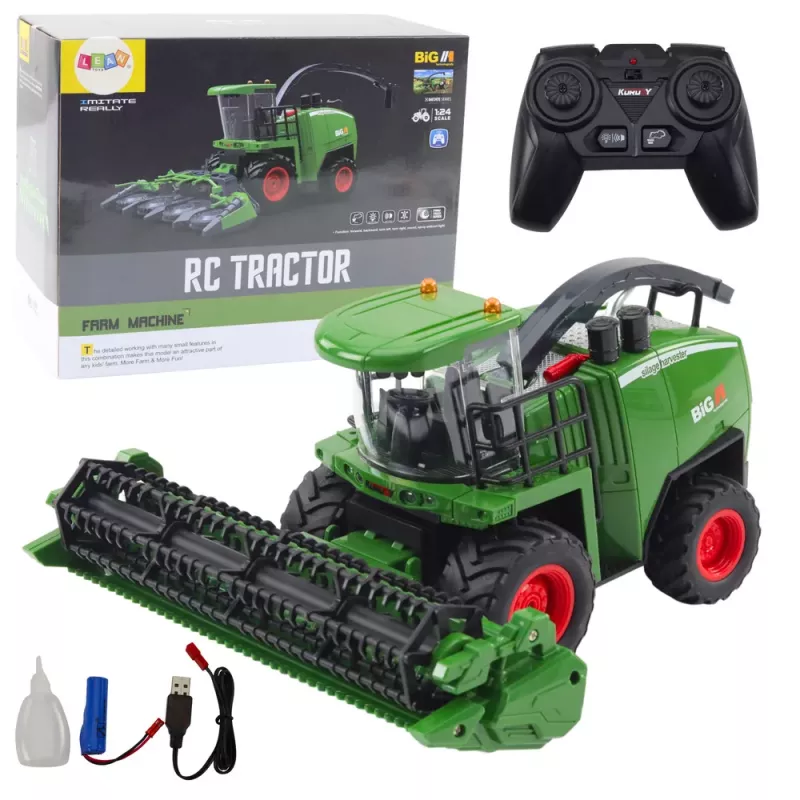 LEAN TOYS Agricultural Combine Harvester Grain and Corn Header Remote Control RC 1:24