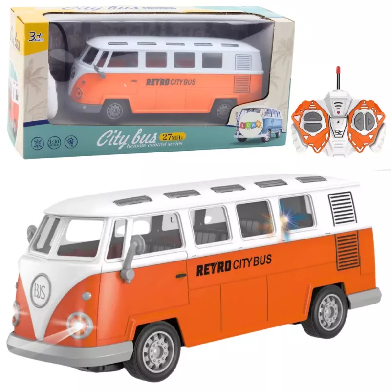 LEAN TOYS Retro City Bus Remote Controlled RC Lights 1:30