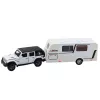 LEAN TOYS Set of Car Off-road Camper Metal Drive Lights Sounds White 1:32
