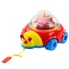 LEAN TOYS Ladybug Ride-on Pull Toy With Balls And Clock Colorful
