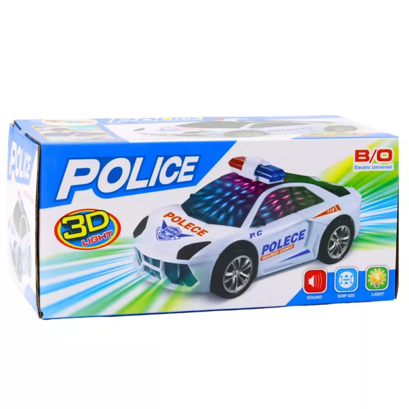 LEAN TOYS Police Car Interactive Lights Sounds Police Car Sports White