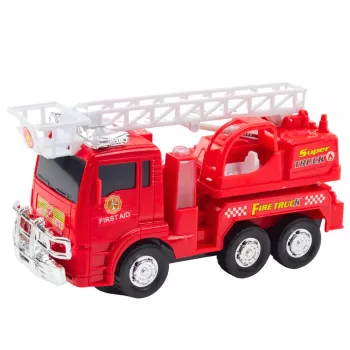 LEAN TOYS Fire Truck with Extendable Ladder, Lights and Sounds