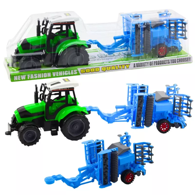 LEAN TOYS Large Agricultural Tractor Set Movable Disc Harrow