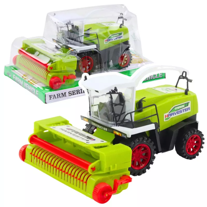 LEAN TOYS Toy Agricultural Combine Harvester Movable With Drive Green