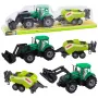 LEAN TOYS Set of Tractor with Loader and Agricultural Baler Green