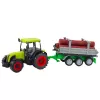 LEAN TOYS Green Agricultural Tractor with Trailer for Logs 47cm