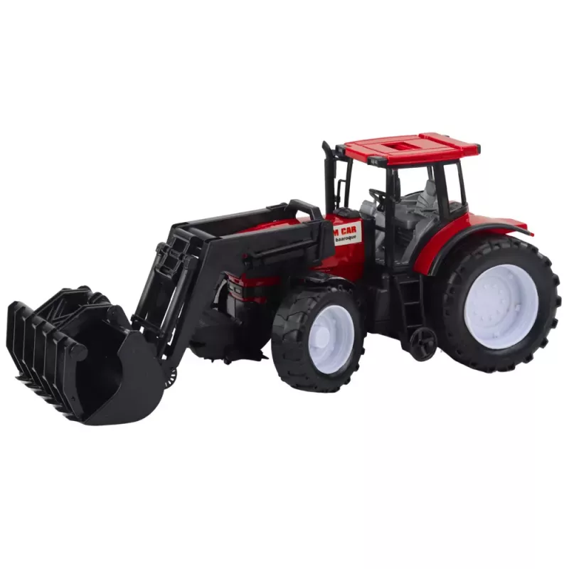LEAN TOYS Tractor Agricultural Vehicle Farmer With Grapple Red