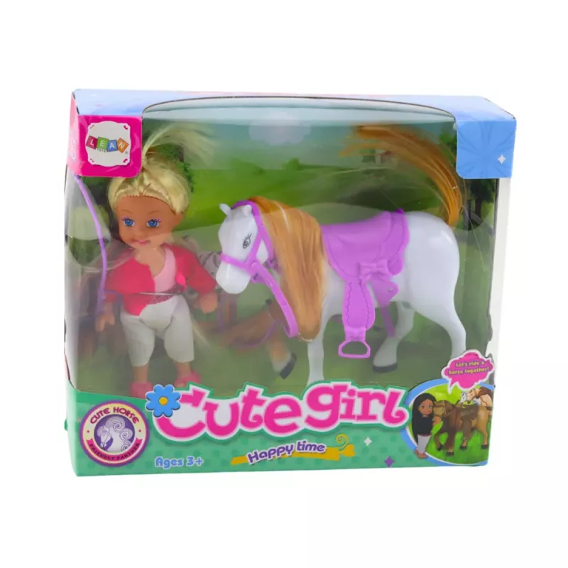 LEAN TOYS Mini Doll Set With Horse Riding Costume Saddle