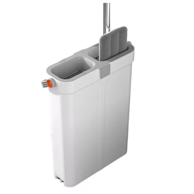 Cleaning Set: Double-Chamber Bucket, Microfiber Flat Mop