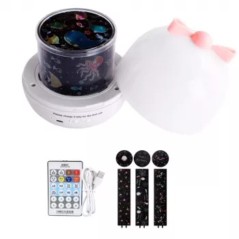 LEAN TOYS Star Projector for Children Night Light 6 Interchangeable Projections