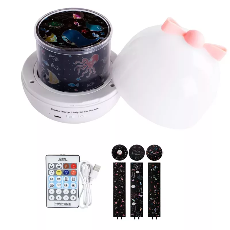 LEAN TOYS Star Projector for Children Night Light 6 Interchangeable Projections
