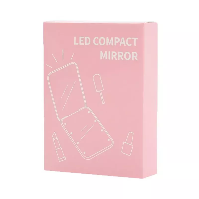 LEAN Pocket Makeup Mirror with LED Lights Pink
