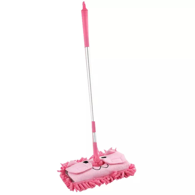 LEAN TOYS Children's Mop With Telescopic Handle Animal Pink
