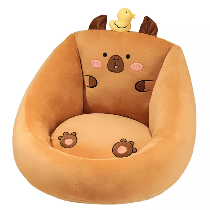 LEAN TOYS Plush Armchair For Children Capybara With Duck Brown 50x45cm