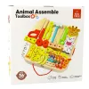 LEAN TOYS Wooden Craft Kit Animals To Assemble In A Suitcase 59pcs