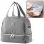LEAN Thermal Insulating Breakfast Bag with Adjustable Belt Gray 27cm