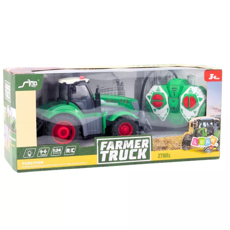 LEAN TOYS Remote Controlled RC Agricultural Tractor Green 1:24
