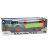 LEAN TOYS Tractor with Trailer, Friction Drive, Opening Hood, Doors, Green