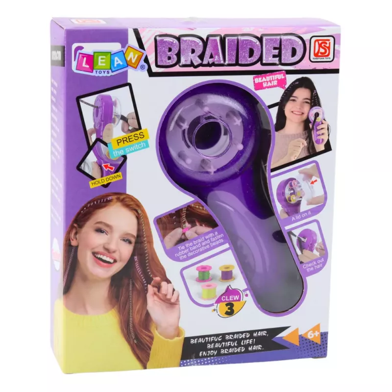 LEAN TOYS Hair Beauty Set Braiding Machine Threads Elastics Beads