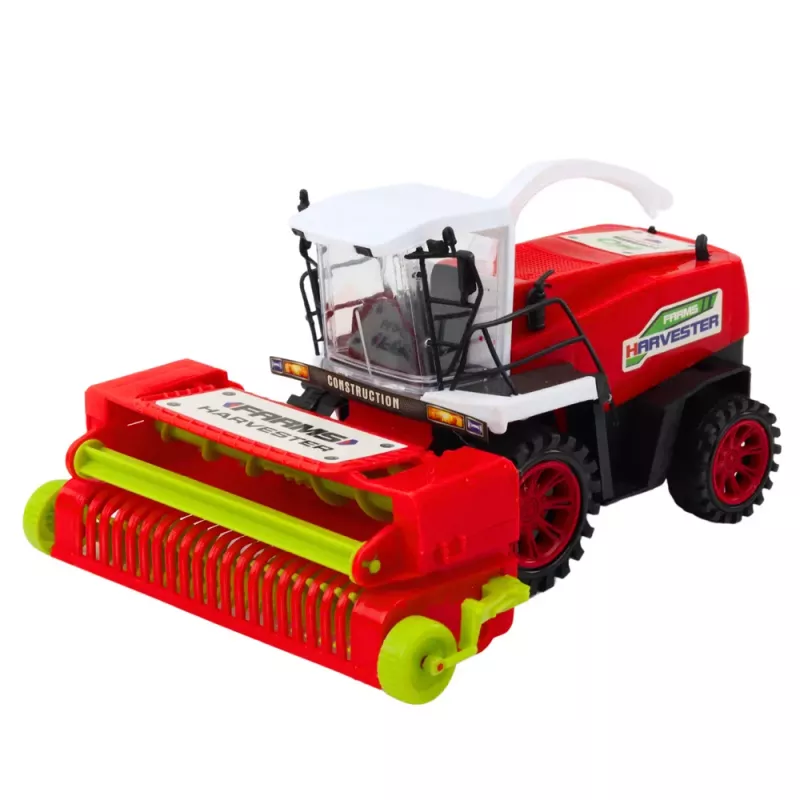 LEAN TOYS Agricultural Farm Combine Harvester With Header Drive Red 1:16 Scale