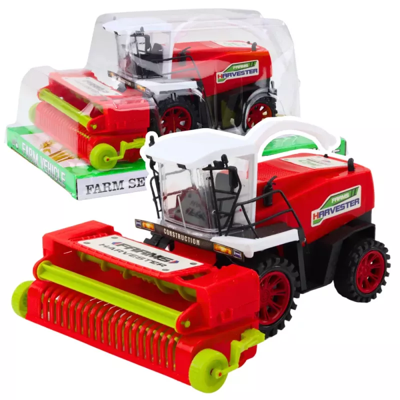 LEAN TOYS Agricultural Farm Combine Harvester With Header Drive Red 1:16 Scale