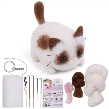 LEAN TOYS DIY Felting Kit - Worsted Wool Dog Cat Mix