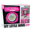 LEAN TOYS Home Appliances Set Interactive Washing Machine Lights Sounds Accessories Pink Black