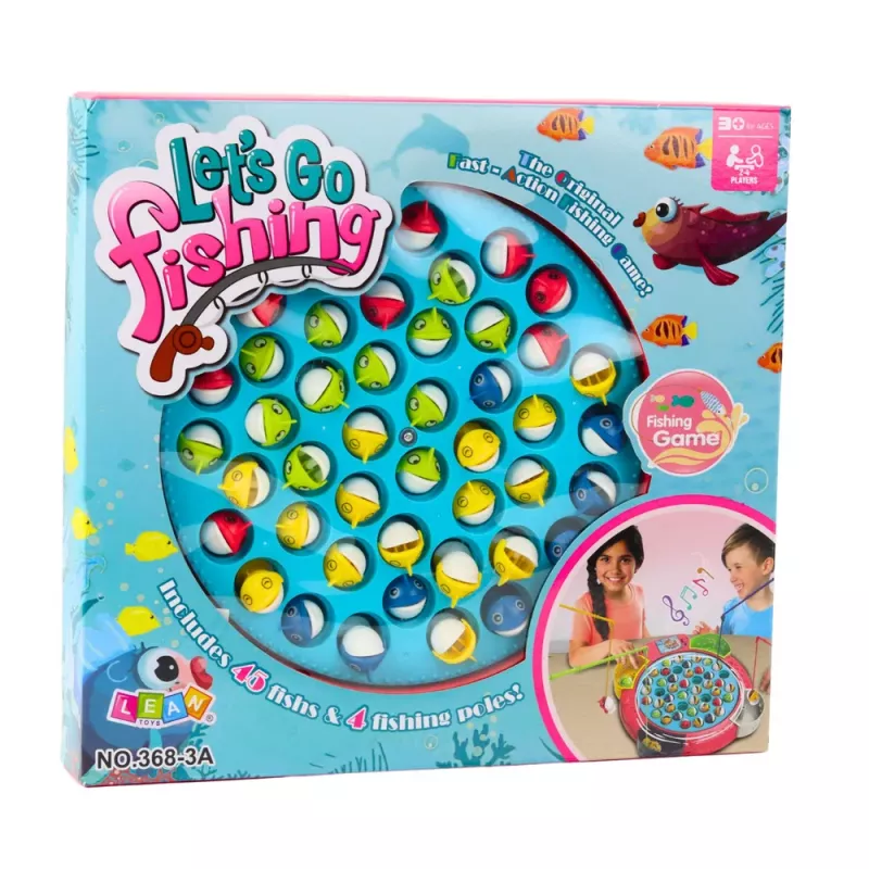 LEAN TOYS Interactive Arcade Game Battery Operated Fishing Pink