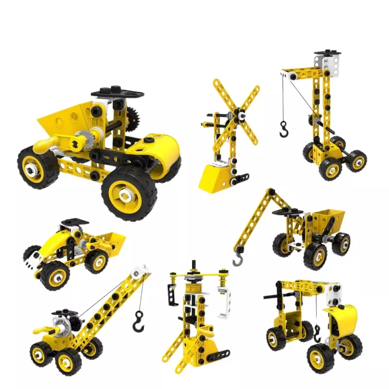 LEAN TOYS Construction Blocks Set Construction Machines 8in1 100pcs