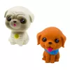LEAN TOYS Set of 6 Rubber Dog Figures with Squeaker and Kennel Transporter
