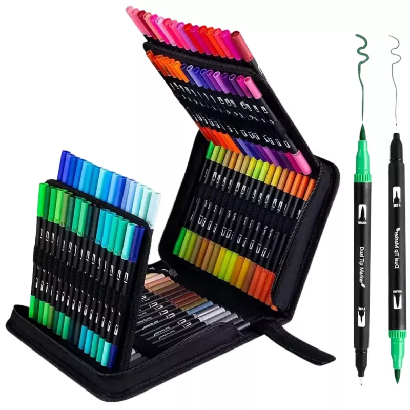 LEAN Set of 120 Double-Sided Waterproof Colored Markers