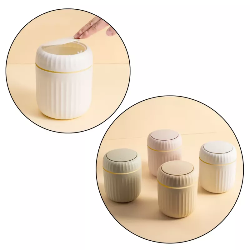 LEAN Mini Waste Bin Opening Lid Universal Elegant Green