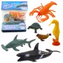 LEAN TOYS Set of Sea Animals Figurines: Shark, Hammerhead, Killer Whale, Seahorse, Lobster, Turtle, 6pcs