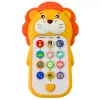 LEAN TOYS Interactive Educational Phone for Toddlers Sounds Melodies Yellow Lion