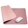 LEAN Keyboard Mouse Pad for Desk Double-Sided Eco-Leather Pink 80x40 cm