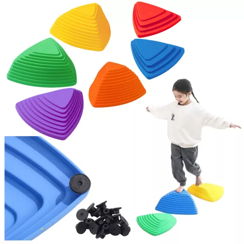 LEAN TOYS Sensory Educational Path - Colored Balance Stones, 6 pcs.