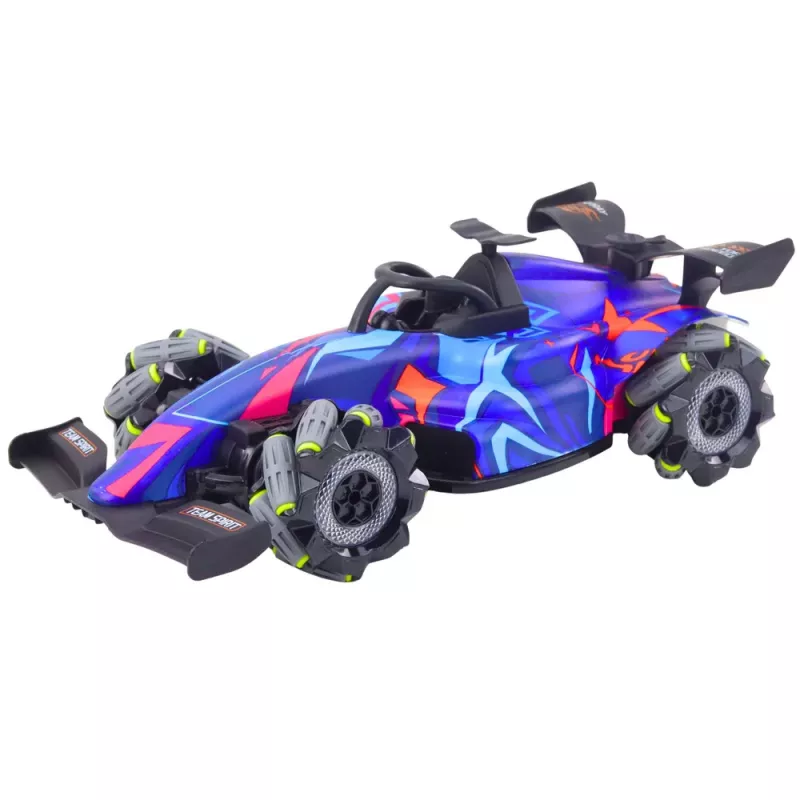 LEAN TOYS RC Remote Controlled Racer 1:10 Lights Sounds Water Steam Blue