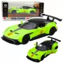LEAN TOYS Sports Car With Pull-Back Drive Lights Sounds Green 1:22