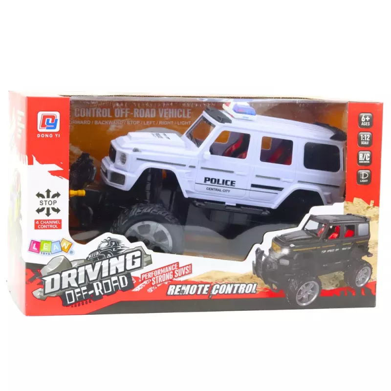 LEAN TOYS RC Police Off-Road Vehicle White 1:12