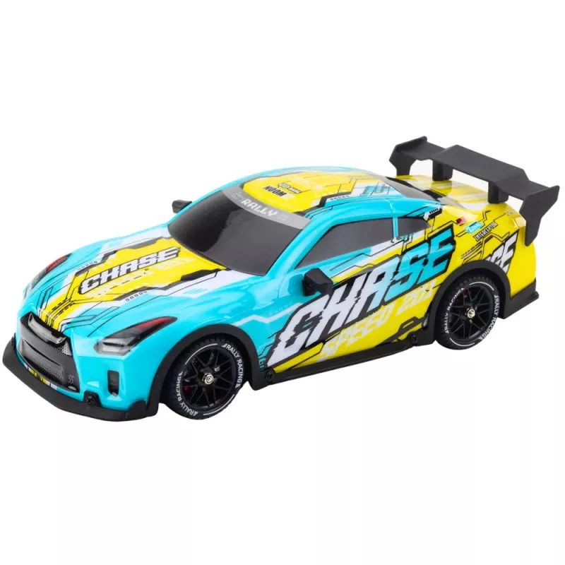 LEAN TOYS RC Remote Controlled Sports Car with Illuminated Drift Body Turquoise