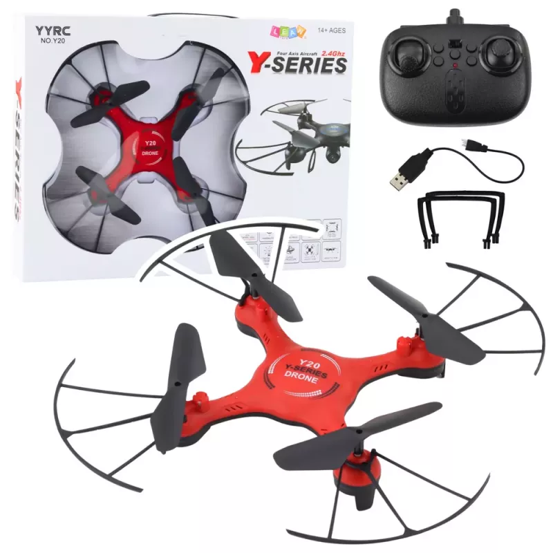 LEAN TOYS Y20 UFO Remote Controlled Drone with Lights 360° Rotation Red