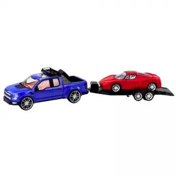 LEAN TOYS Off-road Vehicle with Tow Truck Sports Car Set