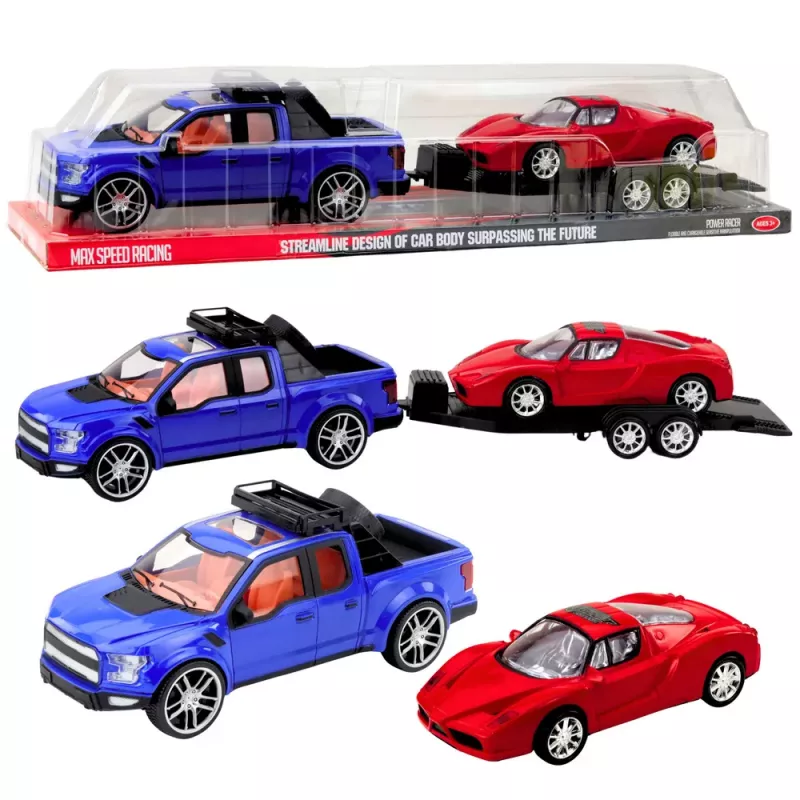 LEAN TOYS Off-road Vehicle with Tow Truck Sports Car Set