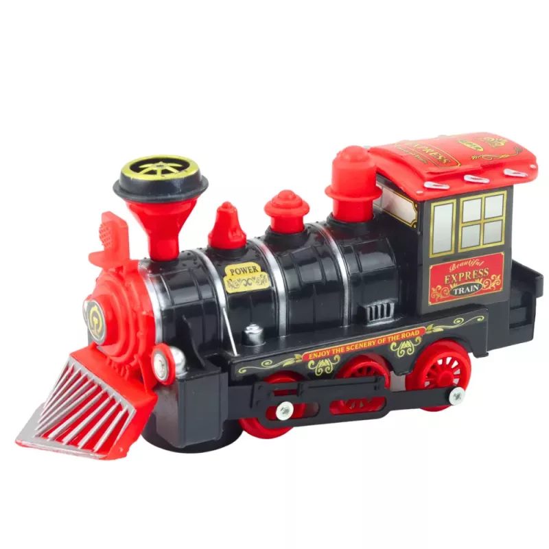 LEAN TOYS Classic Electric Locomotive Obstacle Sensor Lights Sounds