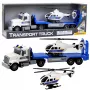 LEAN TOYS Police Transport Truck Helicopter Lights and Sounds Set